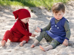 Frottee-Leggings für Babys aus Bio-Wolle und Seide