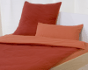 Biber Kinderbettwsche - Bio Baumwolle 40x60 100x135 rot/orange