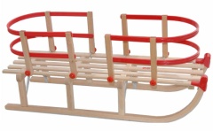Holz Schlitten fuer Zwillinge Set 4